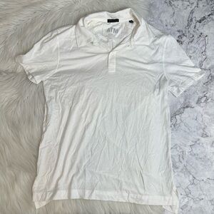 ATM Anthony Thomas Melillo Mens White Classic Cotton Polo Shirt Size Sma…